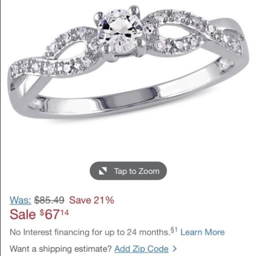 1:10 carat TDW Diamond Infinity Promise Ring